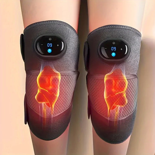 Heated Knee Massager 3-in-1 Wrap with Adjustable Vibration and Heat Modes for Knee, Elbow, Shoulder, and Leg Pain Relief