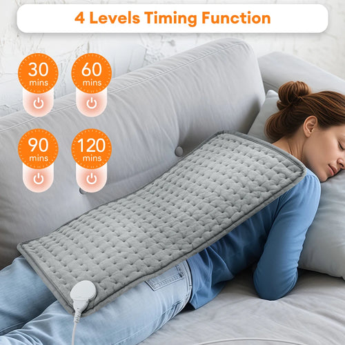 Electric Heating Pad Blanket with 9 Heat Levels and 4 Modes, Timer Function for Shoulder, Neck, Back, Spine, and Leg Pain Relief
