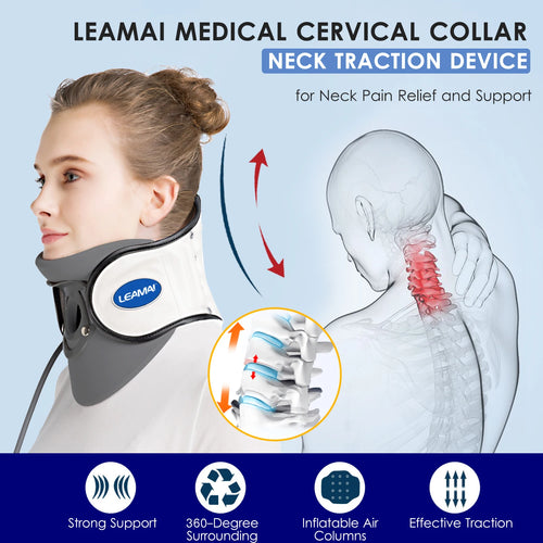 Medical Cervical Collar Neck Traction Device Inflatable Neck Stretcher for Pinched Nerve Relief and Support at Home