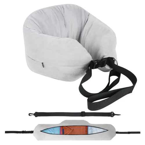 Adjustable U-Shaped Travel Neck Pillow with Washable Cover, Portable and Multi-Functional for Airplane Use