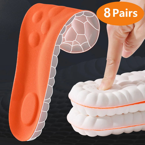 Latex Sport Insoles Soft High Elasticity Shoe Pads Breathable Shock Absorption Arch Support Cushion