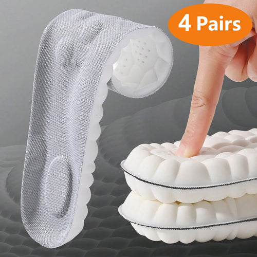 Latex Sport Insoles Soft High Elasticity Shoe Pads Breathable Shock Absorption Arch Support Cushion