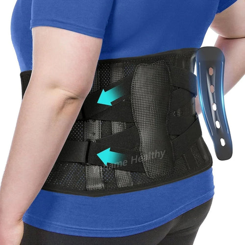 Lumbar Support Belt for Men and Women, Lightweight Back Brace for Lower Back Pain, Sciatica, Herniated Disc, Scoliosis Relief