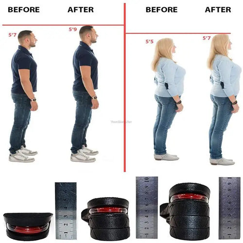 Height Increase Insoles with Air Cushion, 3-9cm Adjustable Elevator Shoe Inserts for Men and Women, Comfortable Lift and Support