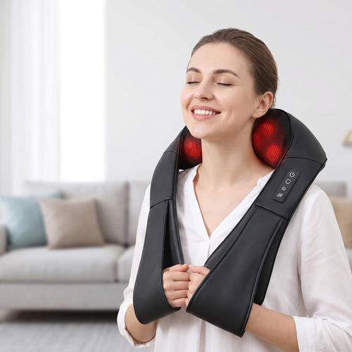 Flow Massager Pro2 Shiatsu Neck & Shoulder Massager with Heat, Pain Relief Deep Tissue, 16 Nodes
