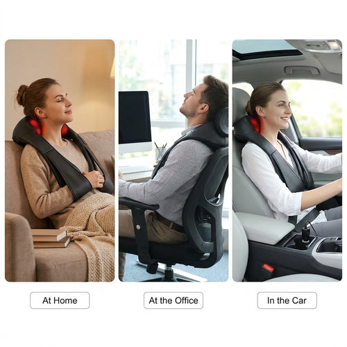 Flow Massager Pro2 Shiatsu Neck & Shoulder Massager with Heat, Pain Relief Deep Tissue, 16 Nodes