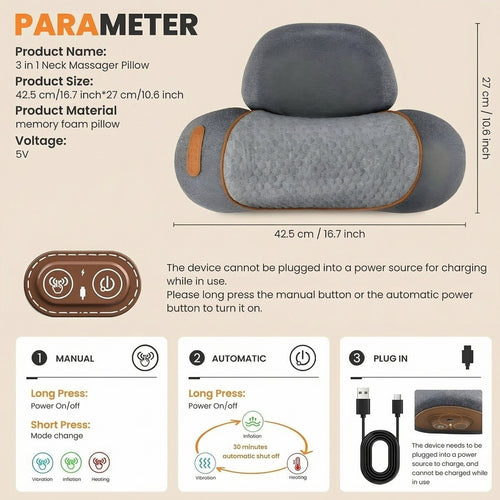 FreeFlow Cervical Traction Pillow, Neck Pain Relief, Posture Corrector & Neck Stretcher