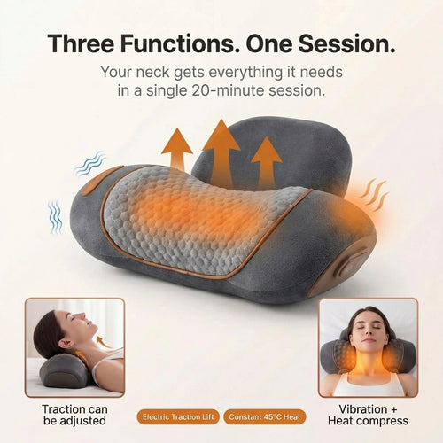 FreeFlow Cervical Traction Pillow, Neck Pain Relief, Posture Corrector & Neck Stretcher