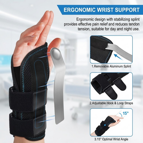 Adjustable Wrist Support Brace for Left or Right Hand, Breathable Wristband for Fitness, Weightlifting, and Pain Relief