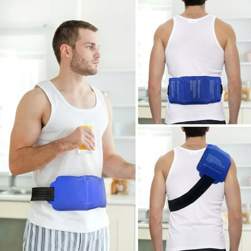 Wearable Gel Ice Pack Wrap for Back and Muscle Recovery with Hot and Cold Therapy and Secure Fastening