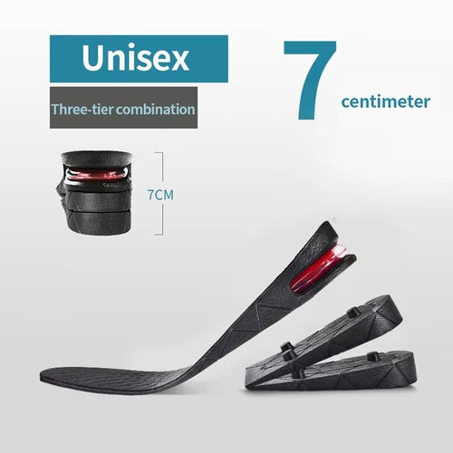 Height Increase Insoles with Air Cushion, 3-9cm Adjustable Elevator Shoe Inserts for Men and Women, Comfortable Lift and Support