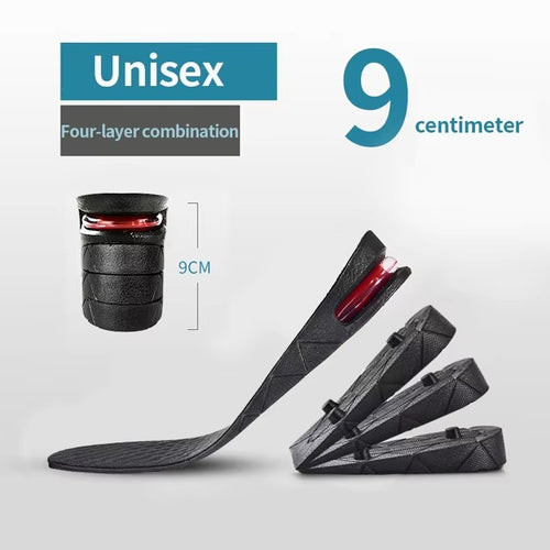 Height Increase Insoles with Air Cushion, 3-9cm Adjustable Elevator Shoe Inserts for Men and Women, Comfortable Lift and Support